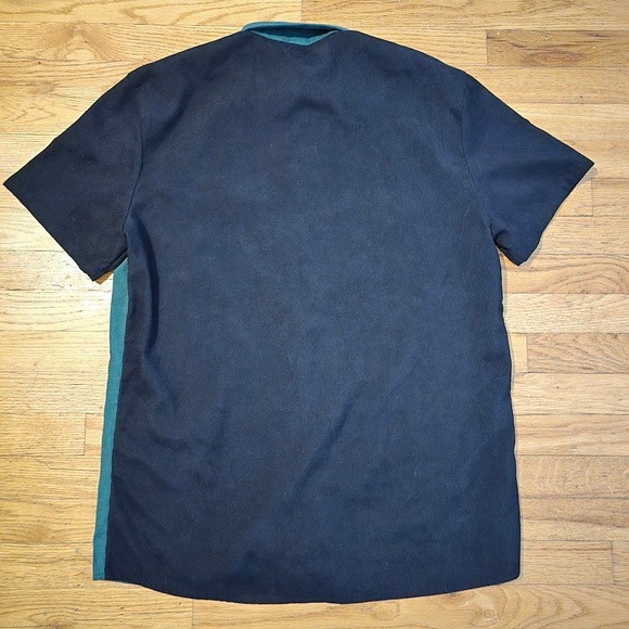 Men’s Romwe XL Button Down Shirt Short Sleeve Green/Black 90s Style - Picture 6 of 6